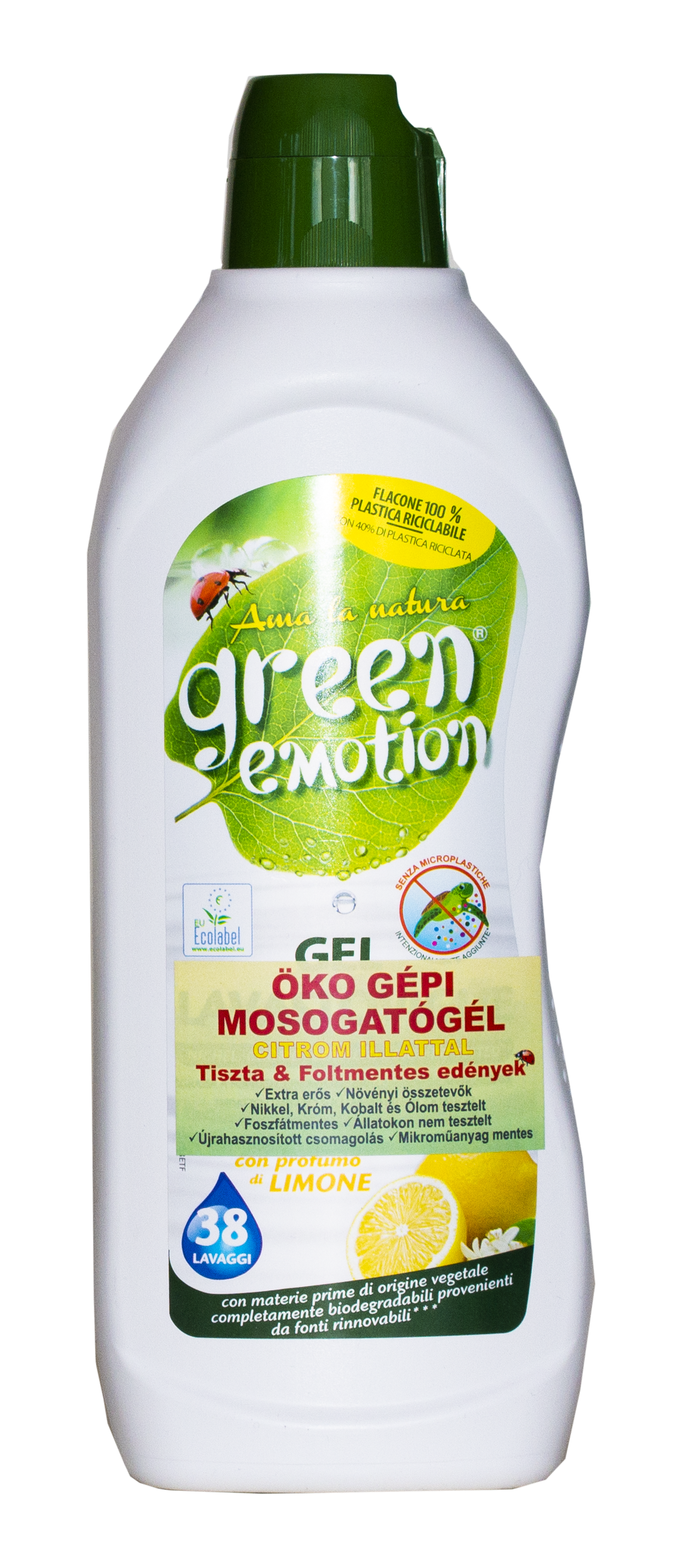 GREEN EMOTION ÖKO Gépi mosogatógél citromos 0,65 l                       38 adag