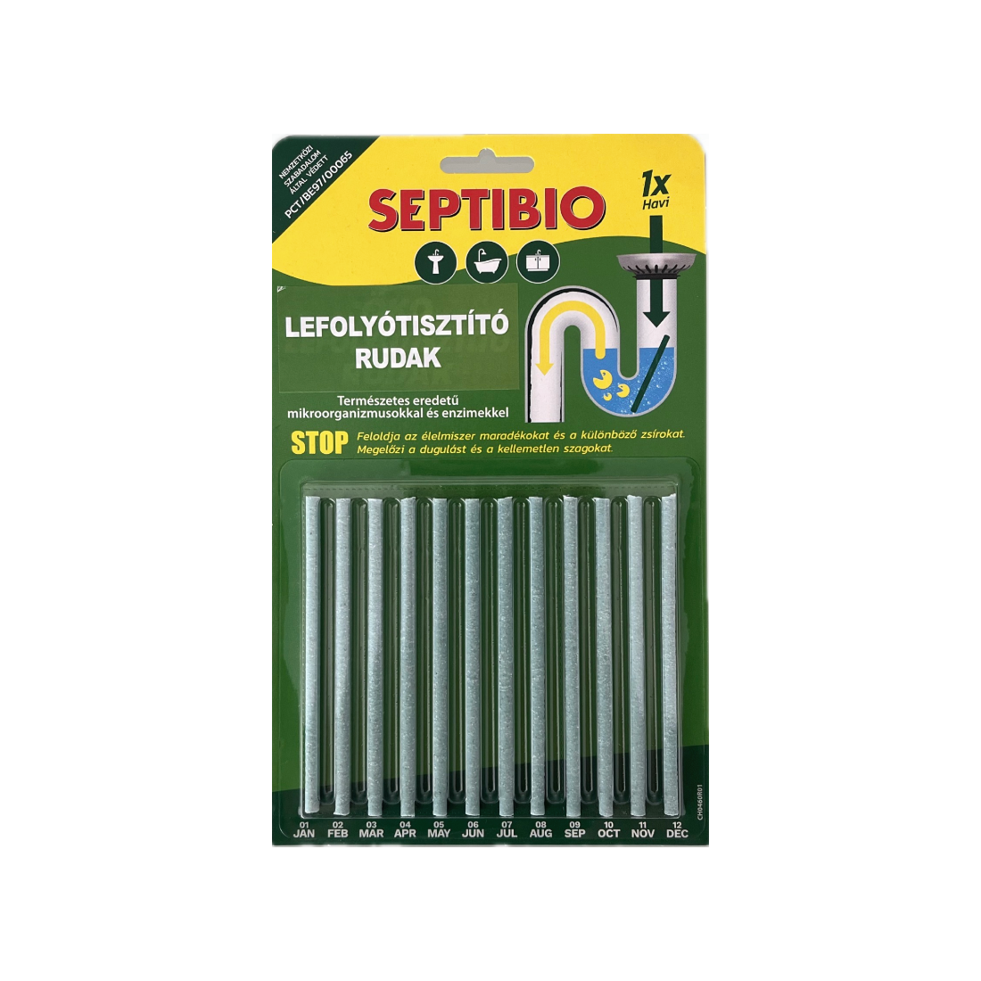 SEPTIBIO Lefolyótisztító rudak 12 db