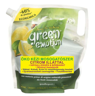 GREEN EMOTION ÖKO Kézi mosogatószer utántöltő citrom illattal 1000 ml
